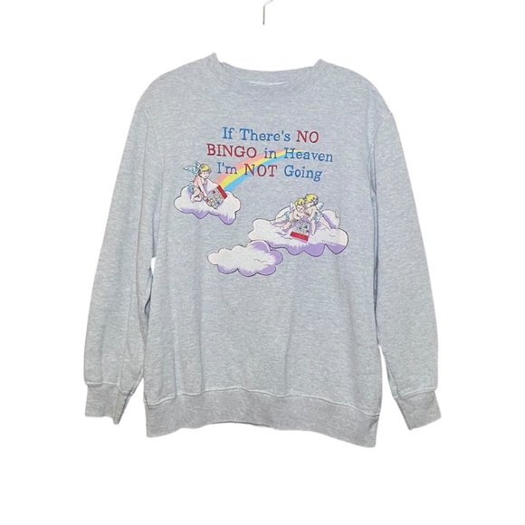 Vintage Grannycore Cottagecore  Bingo Heaven Pullover Sweatshirt Size Size - Picture 1 of 3